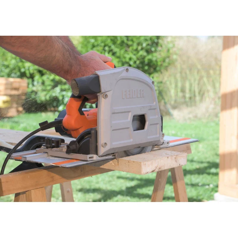 Scie plongeante FEIDER FS1612-1 1400 W 165 mm avec rail de guidage avec Durée de Vie Prolongée