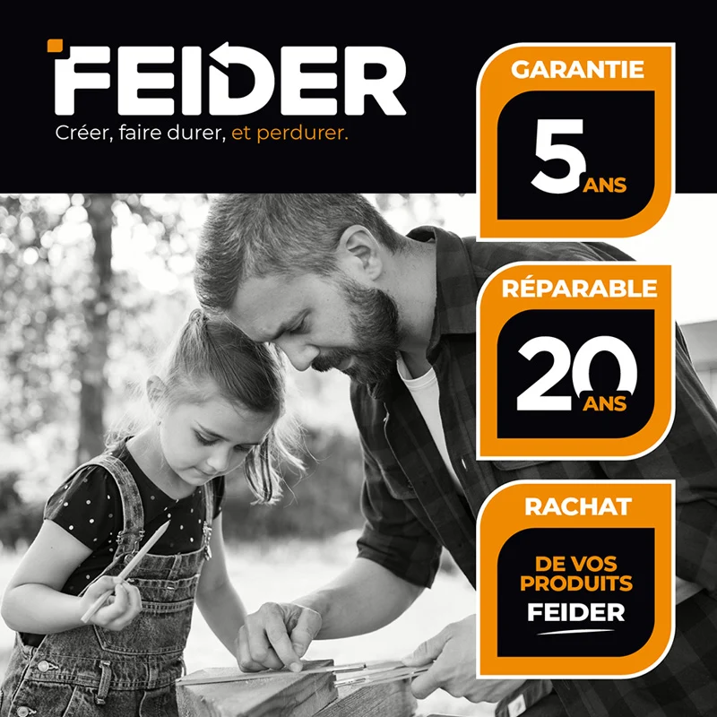 Scie plongeante FEIDER FS1612-1 1400 W 165 mm avec rail de guidage avec Durée de Vie Prolongée