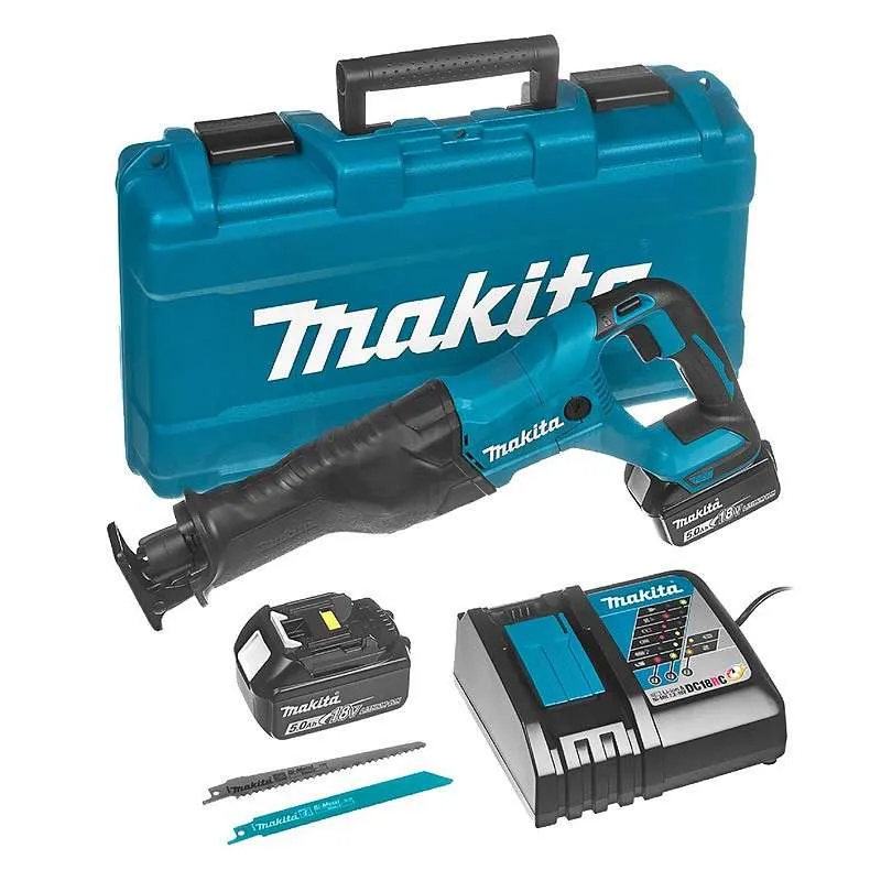 Scie Sabre MAKITA DJR186RTE 18 V Li-ion (2x5Ah) + Coffret avec Garantie