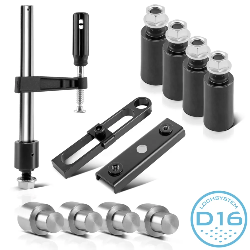 Accessoires de table de soudage en acier D16 Ensemble avec arrêt variable, pince à vis, boulon d'impact avec boulon de lev...