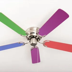 Ventilateur de plafond extra plat Pepeo Kisa nickel brossé multicolore 105620193OL obtenir à bas prix