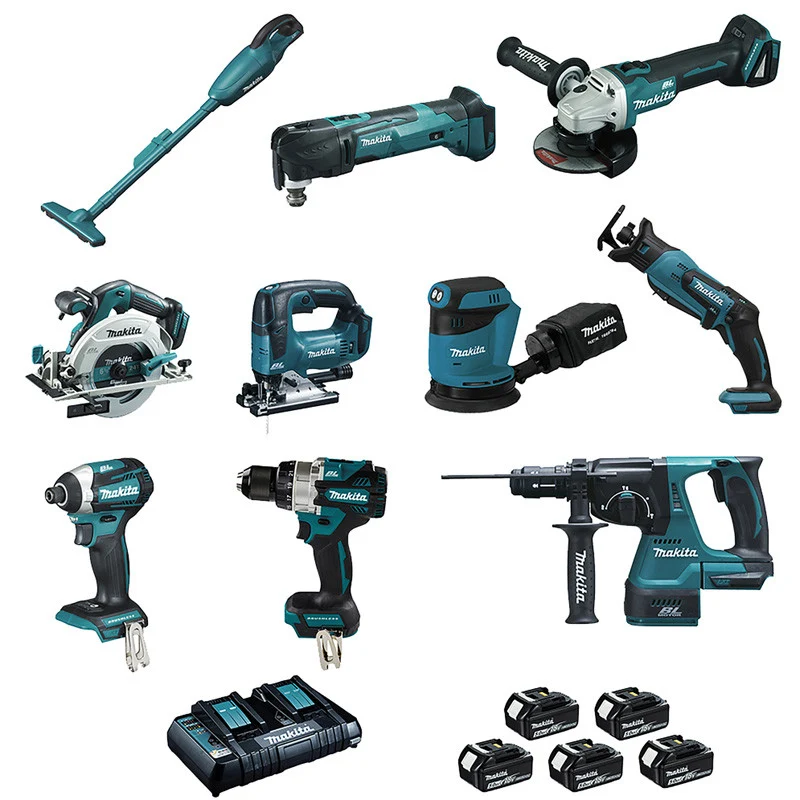 Pack 10 outils MAKITA LOT0309 18V 5 x 5.0 Ah (DCL180 - DHP486 - DTD154 - DGA506 - DHS680 - DHR243 - DTM51 - DJR183 - DJV18...