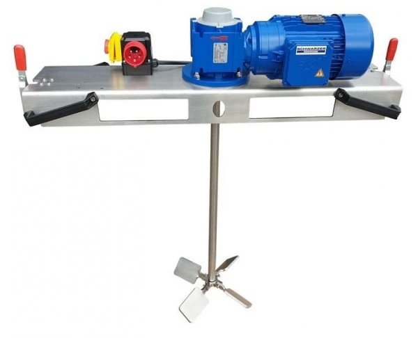Agitateur à vis sans fin Schwarzer Rührtechnik pour fluides jusqu'à 5000 m / Pas en IBC 1000L 15 KW rapidementsse...