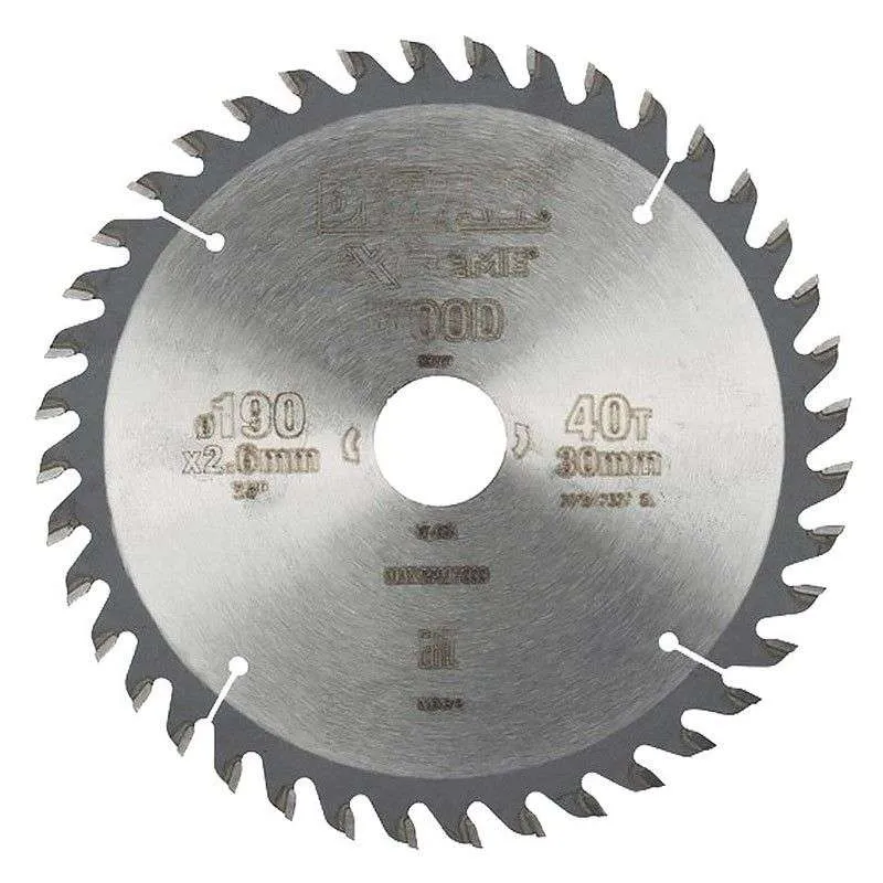 Lame DEWALT Extreme DT4064-QZ Bois coupe fine Ø 190 mm 40 dents pour scie circulaire