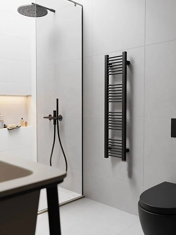 Sèche-serviette électrique réglable noir - HxL : 1460x230 mm - 400 Watt - MIK1460/230E1NP