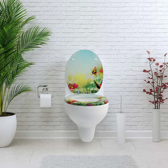 WC Sitz "Butterfly Meadow" mit kleinen Schönheitsfehlern