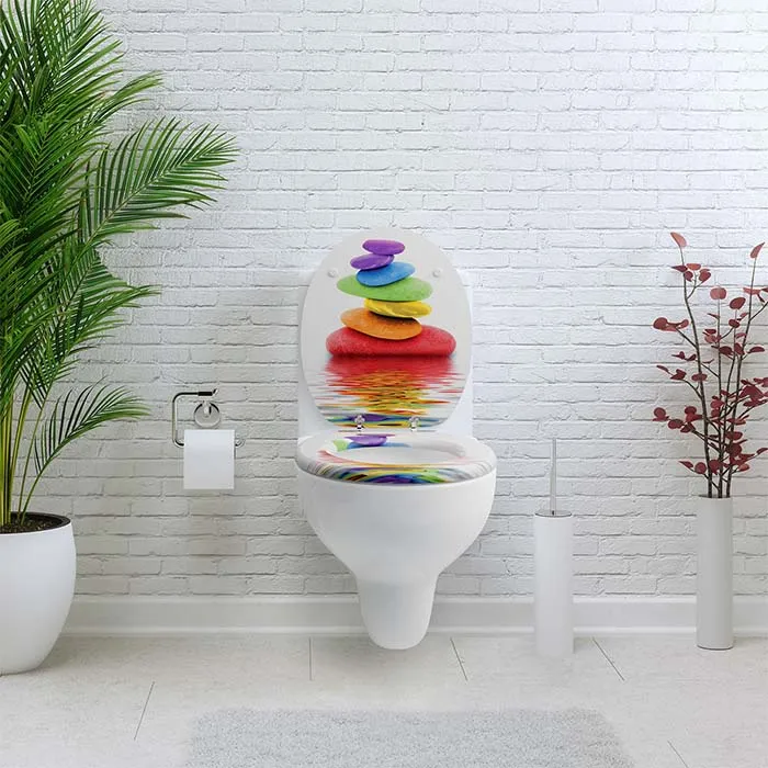 WC Sitz "Rainbow Stone" mit kleinen Schönheitsfehlern