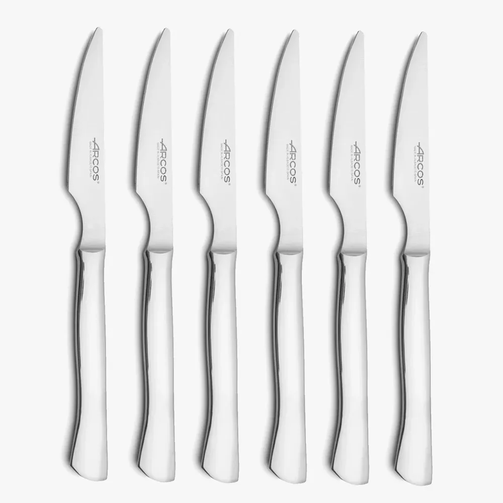 Coffret 6 couteaux à steak forgés acier inox lame lisse