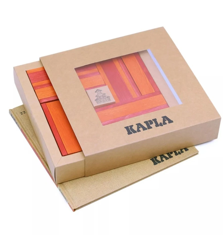 Coffret 40 planchettes rouges et orange avec distribue d'art