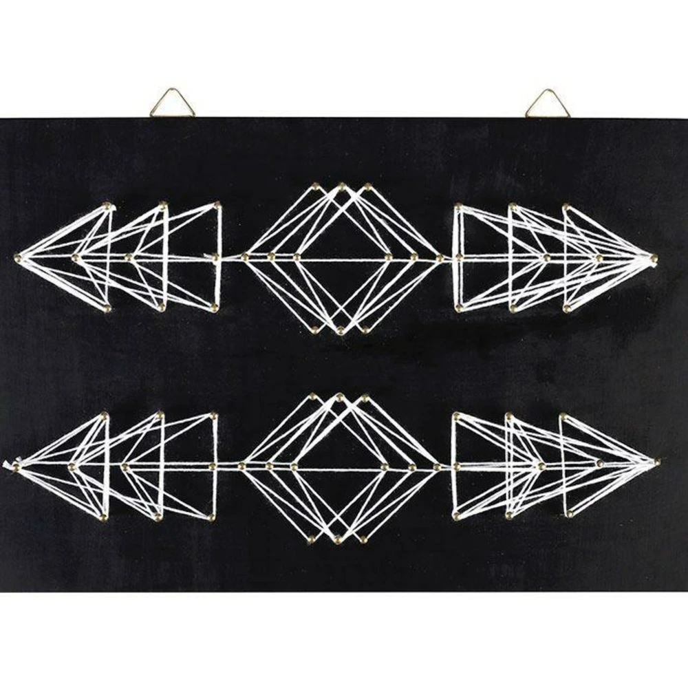 Coffret string art - tableau noir flèches déco art filaire 30 x 22 cm