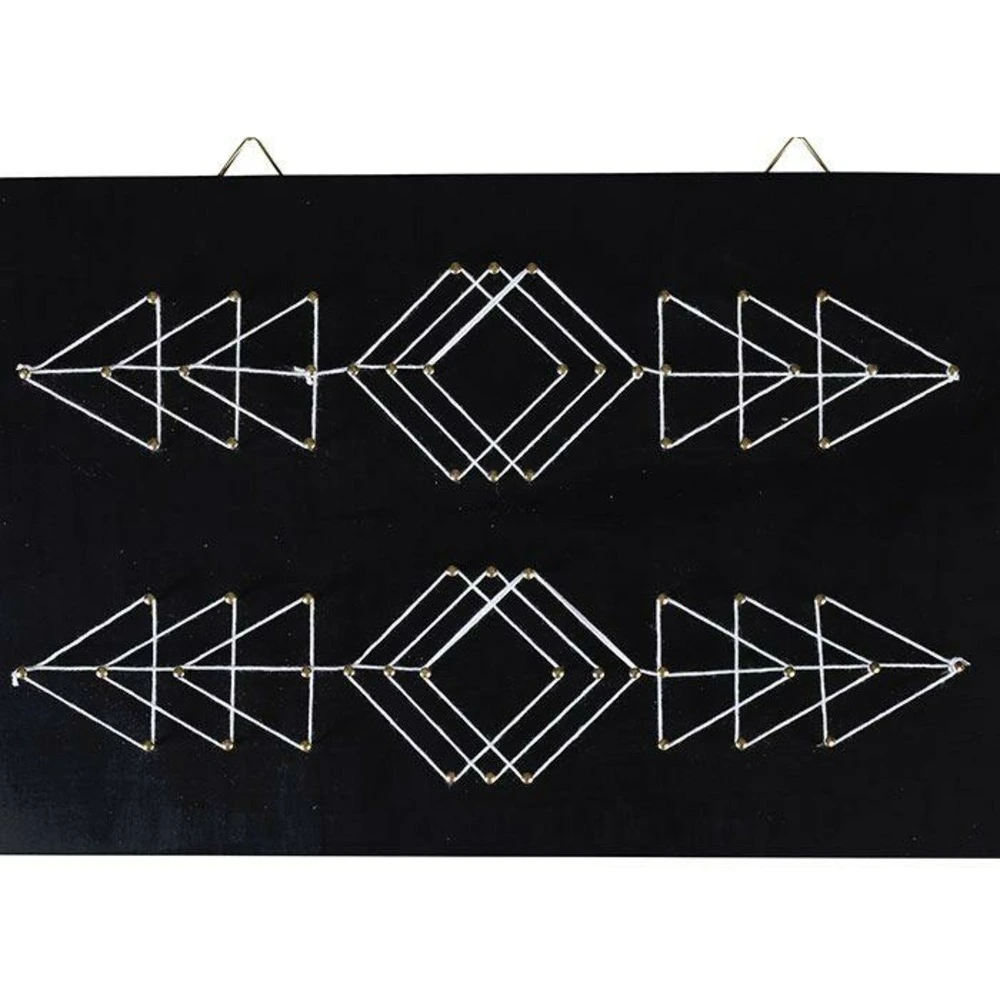 Coffret string art - tableau noir flèches déco art filaire 30 x 22 cm