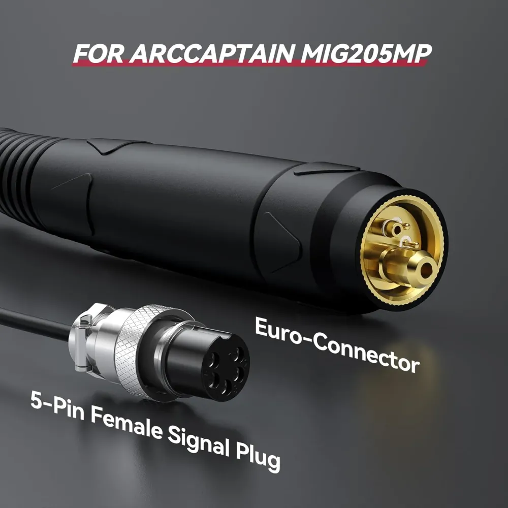 ARCCAPTAIN Spool Gun En alu Welding Euro Connection 5-Pin 10FT