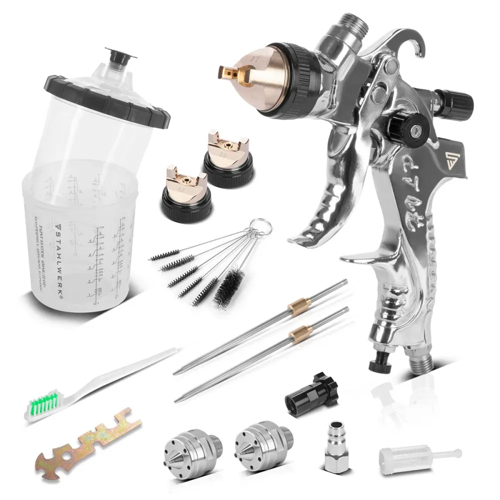 Professionnel Haute Performance Stahlwerk Hvlp Painting Pistol SG-2550 St avec 1,4 | 1.7 | Ensemble de buse de 2,0 mm et 6...