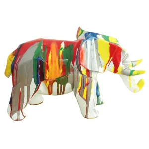 Professionnel Haute Performance Statue éléphant géométrique peinture argenté et multicolore - DUMBO
