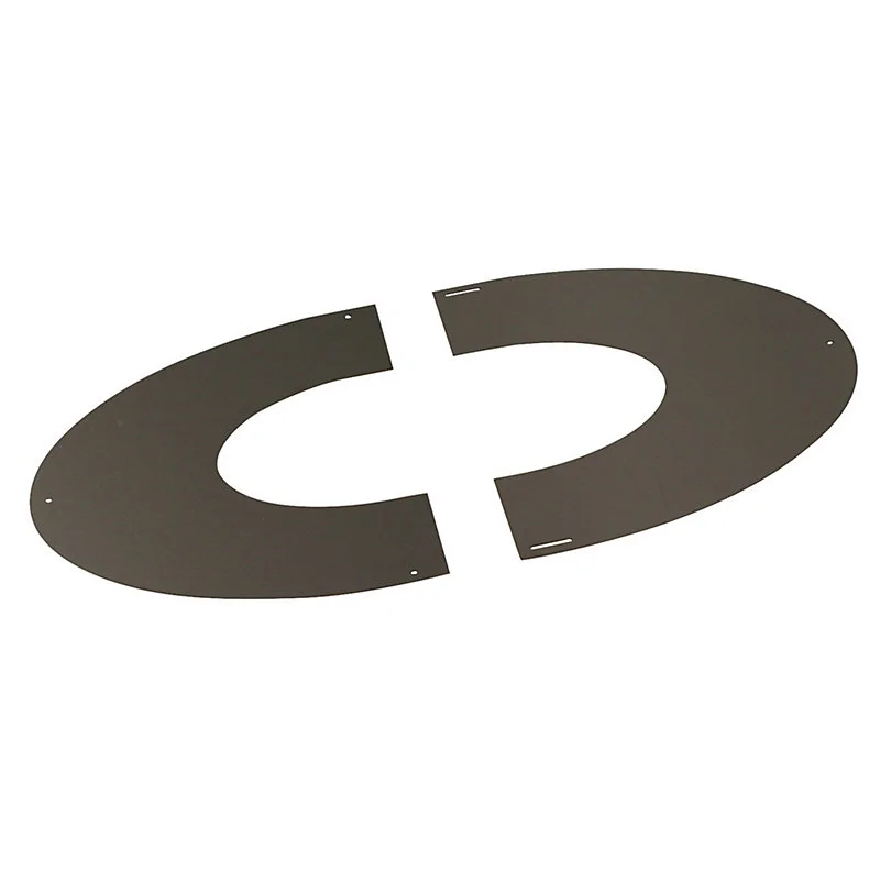 Cache-fils Plaque de propreté inox ø100/150 mm, 30° noir Poujoulat
