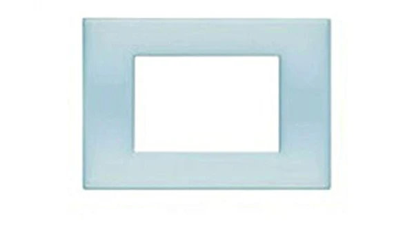 Haute Qualité PLACCA BTICINO LIGHT 3 POSTI BLU OPALINO/AMBRA OPALINO/BIANCO OPALE
