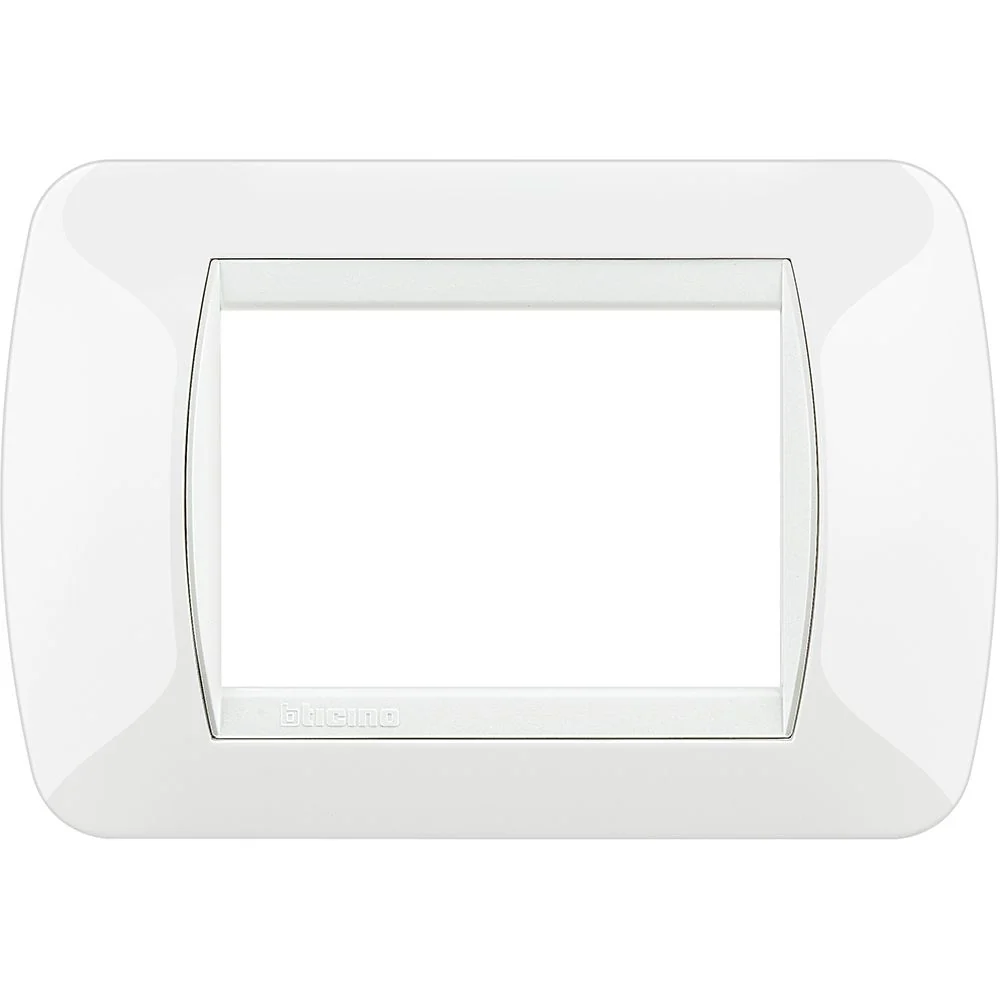 PLACCA 3 MODULI TECNOPOLIMERO BIANCA LIVING LIGHT BTICINO L4803BI