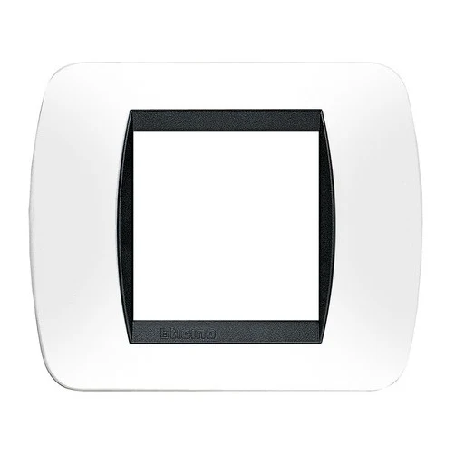 PLACCA BTICINO LIVING 2 POSTI BIANCO/BLU METALLIZZATO/TECH METALLO/VERDE METALLIZZATO/ACCIAIO SCURO/ALLUMINIO/GRAFITE pour...