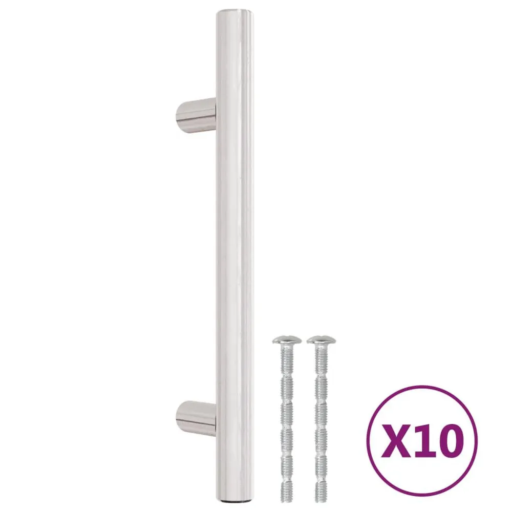 Haute Qualité Poignées d'armoire 10 pcs argenté 96 mm acier inoxydable