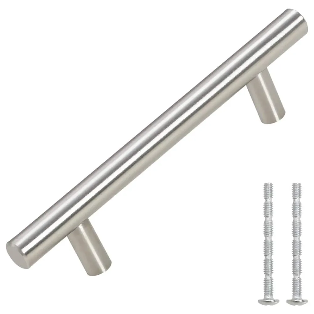 Haute Qualité Poignées d'armoire 10 pcs argenté 96 mm acier inoxydable
