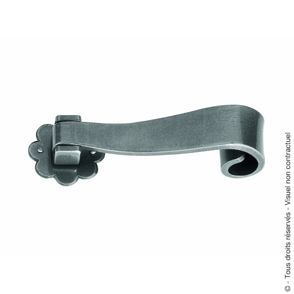 Roulette de guidage Marteau acier de porte 1244 - Finition : patiné cémenté verni - Longueur : 125 mm - Hauteur : 165 mm -...