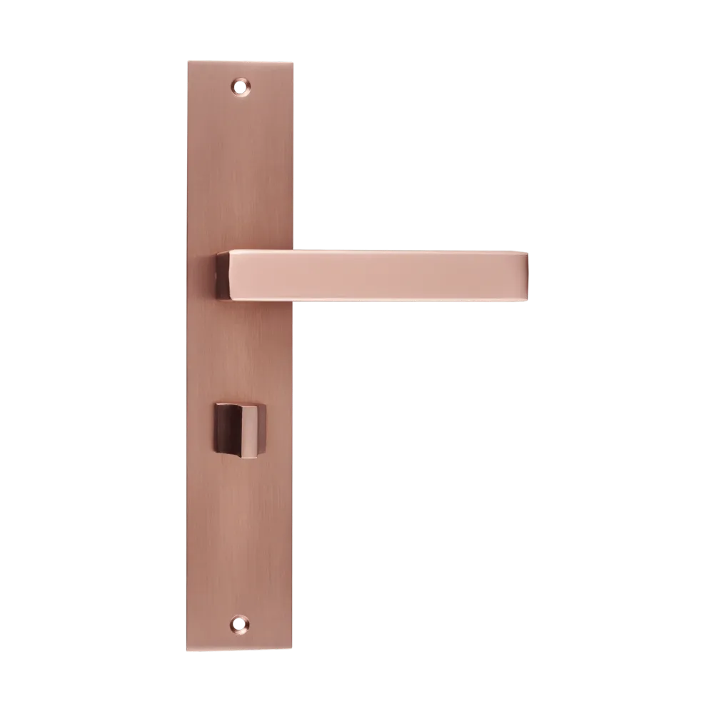 Béquille de porte Collodi – Plaque de serrure WC en cuivre longue droite