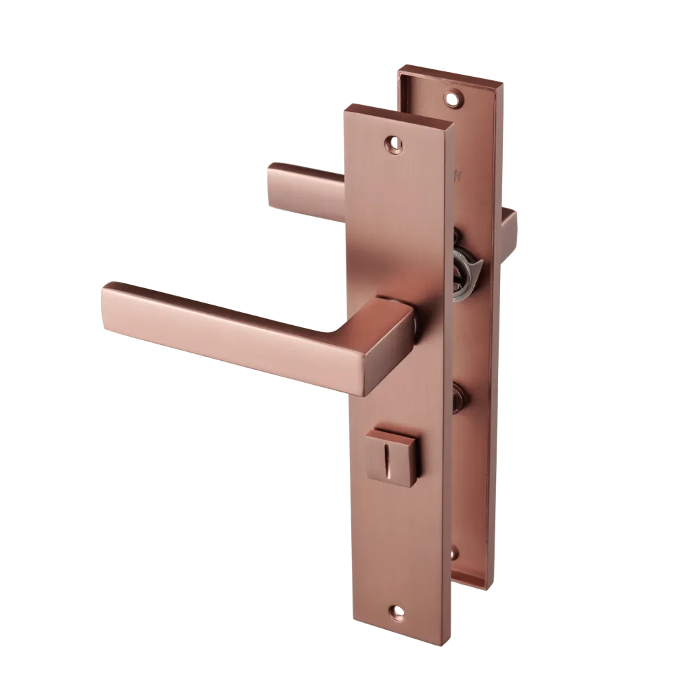 Béquille de porte Collodi – Plaque de serrure WC en cuivre longue droite
