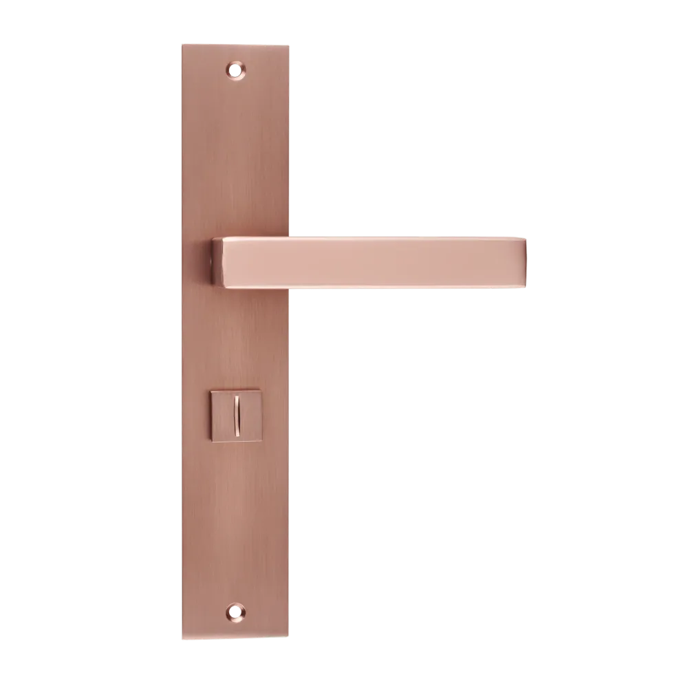 Béquille de porte Collodi – Plaque de serrure WC en cuivre longue droite
