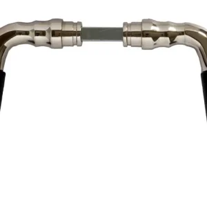 Charnière à vis cachée Poignée de porte Låsbolaget n° 439 Nickel/noir bois - sans rosace