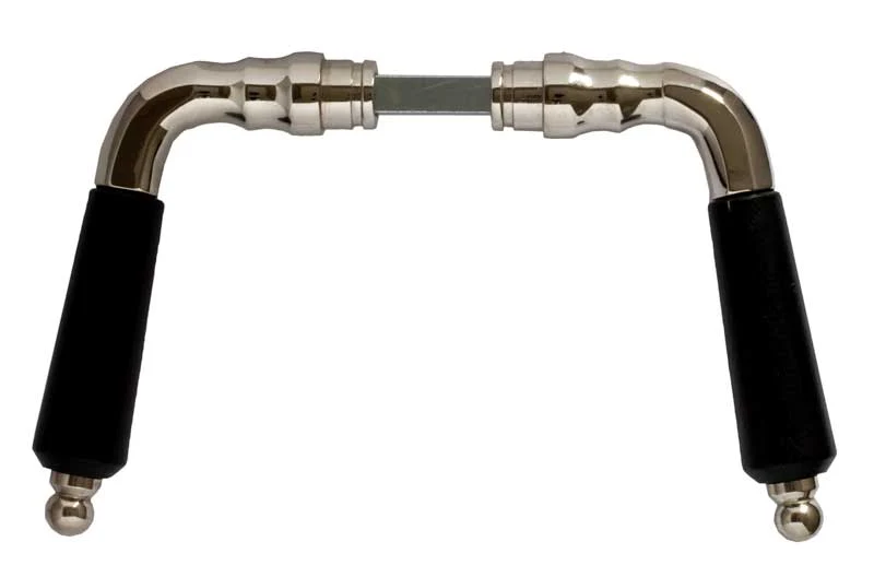 Charnière à vis cachée Poignée de porte Låsbolaget n° 439 Nickel/noir bois - sans rosace