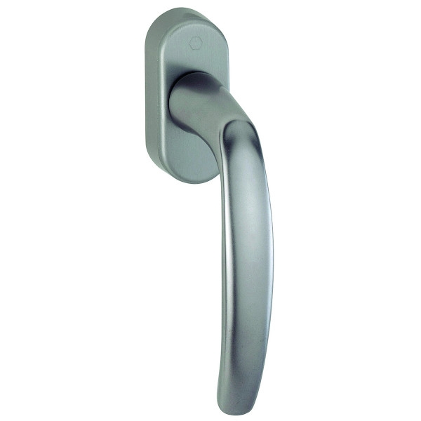 Poignée de fenêtre ATLANTA aspect inox F9 - Longueur du carré : 12 mm - HOPPE pour portes jusqu'à 40mm