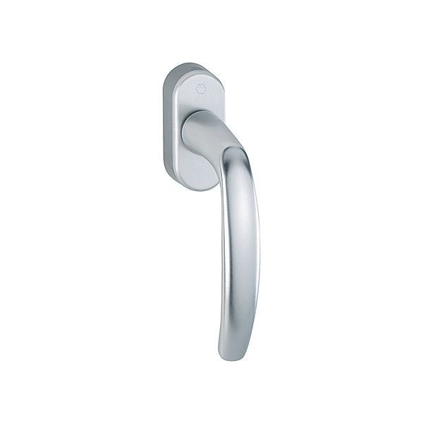 Poignée de fenêtre ATLANTA aspect inox F9 - Longueur du carré : 12 mm - HOPPE pour portes jusqu'à 40mm