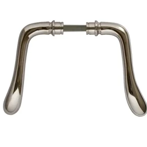 Poignée de porte Låsbolaget 647 grande nickel - sans rosace avec mécanisme silencieux