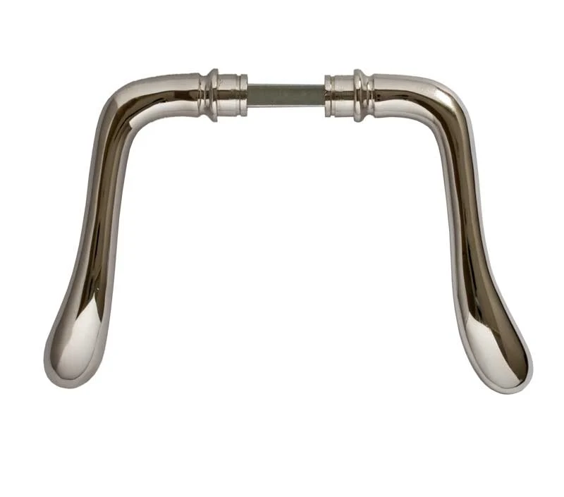 Poignée de porte Låsbolaget 647 grande nickel - sans rosace avec mécanisme silencieux