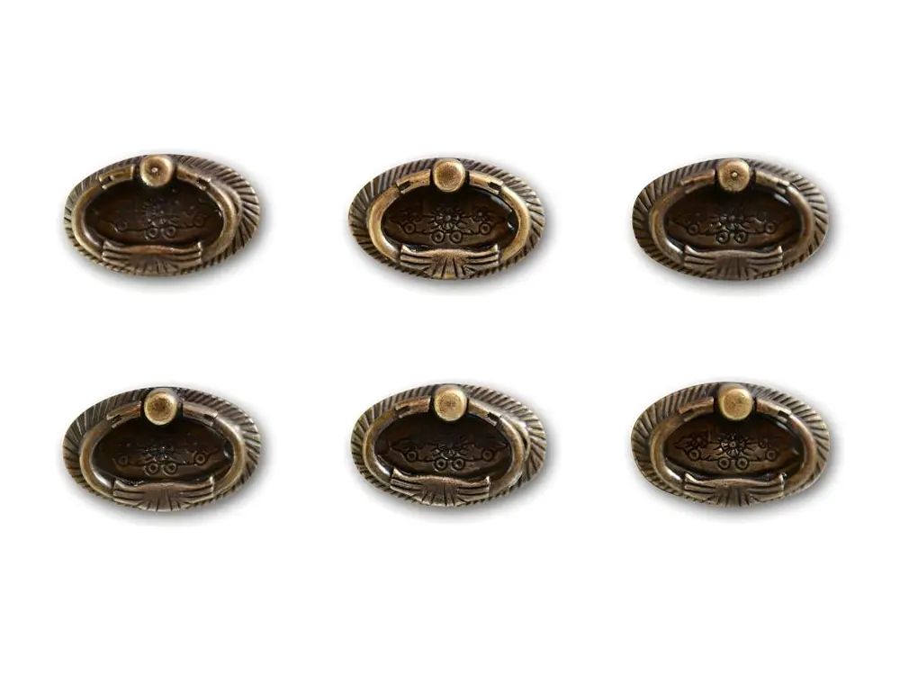12 Poignées Fonte Aluminium Patinée 09 - Marron Lot de 10 Pièces