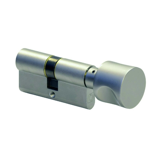 Glissière télescopique Cylindre européen à bouton REVERSAFE - s'entrouvrant - 55 x B40 mm - XHANDER