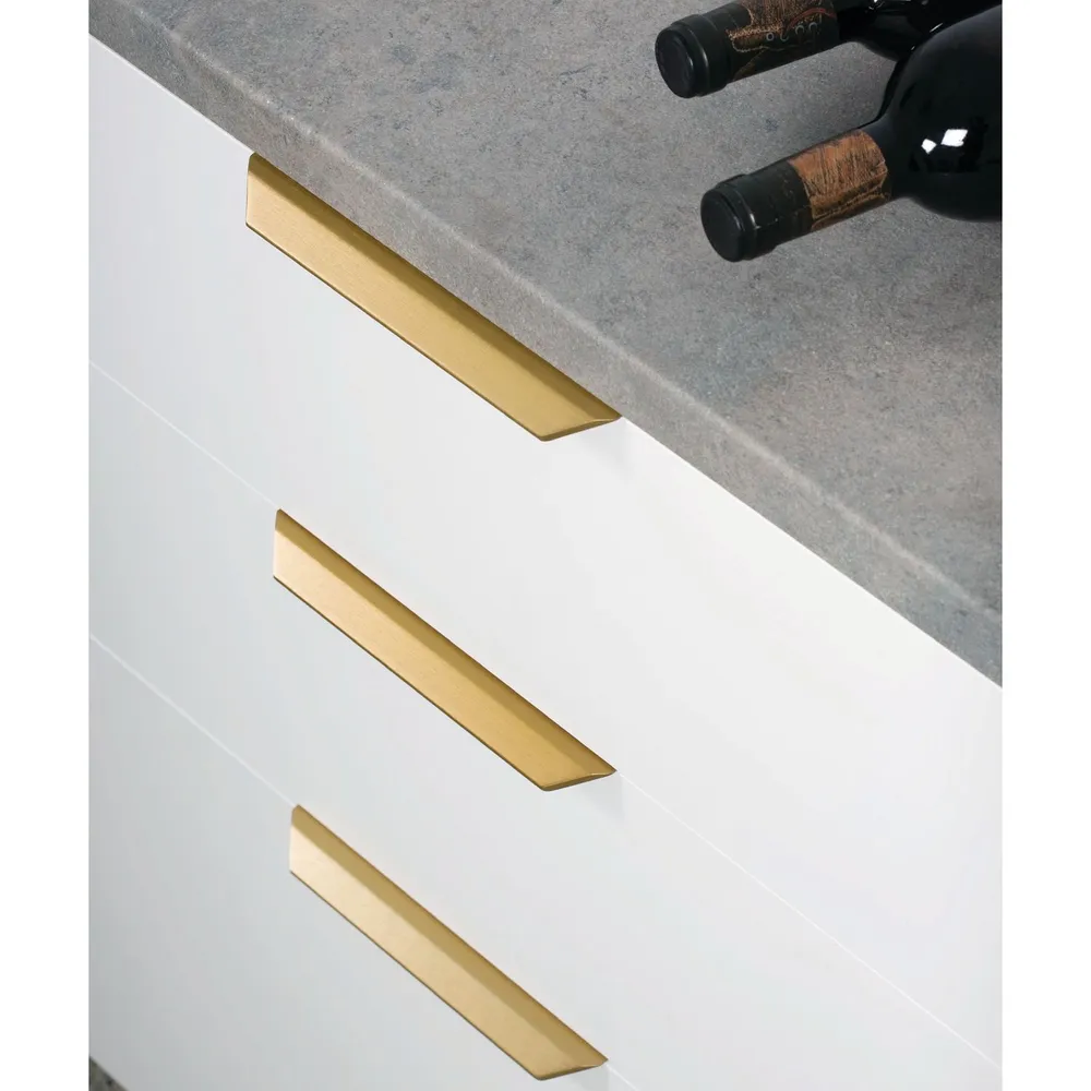 Poignée Profil VANN 0375 aluminium Laiton brossé pour cuisine équipée