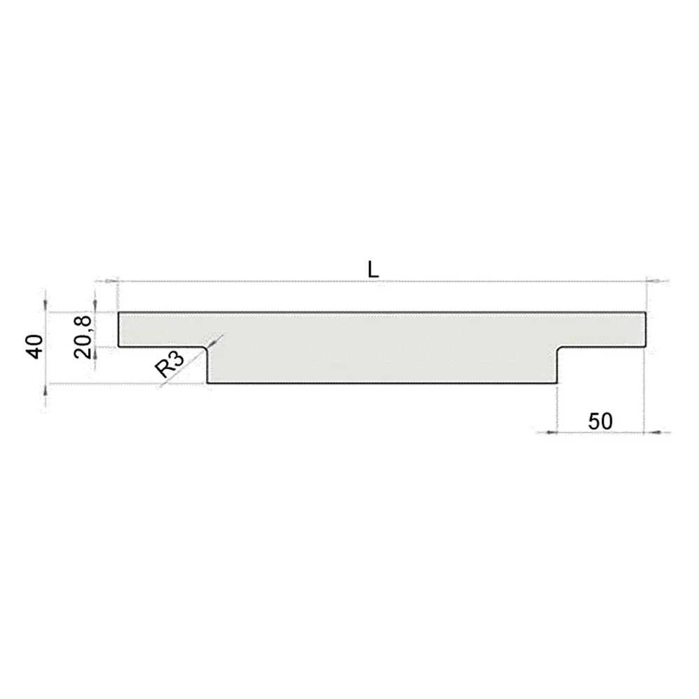 Équerre de fixation Poignée Profil 771 Aluminium Noir mat anodisé brossé
