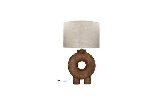 Détecteur de mouvement Lampe ronde en bois marron Lampedusa Pomax - 65cm