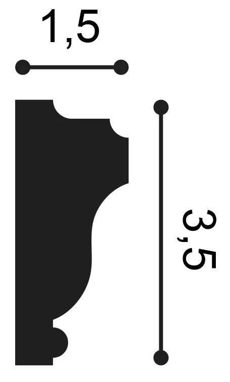 Haute Qualité Professionnelle Wandleiste PX117 weiß | 15 x 35 x 2000 mm