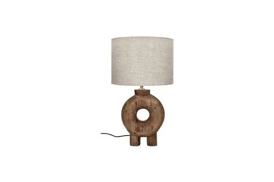 Petite lampe ronde en bois marron Lampedusa Pomax - 51cm - Compatible Universel
