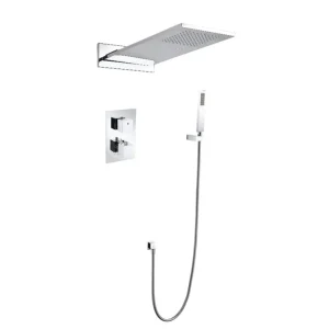 Ensemble douche à main et pomme de douche avec 5 embouts