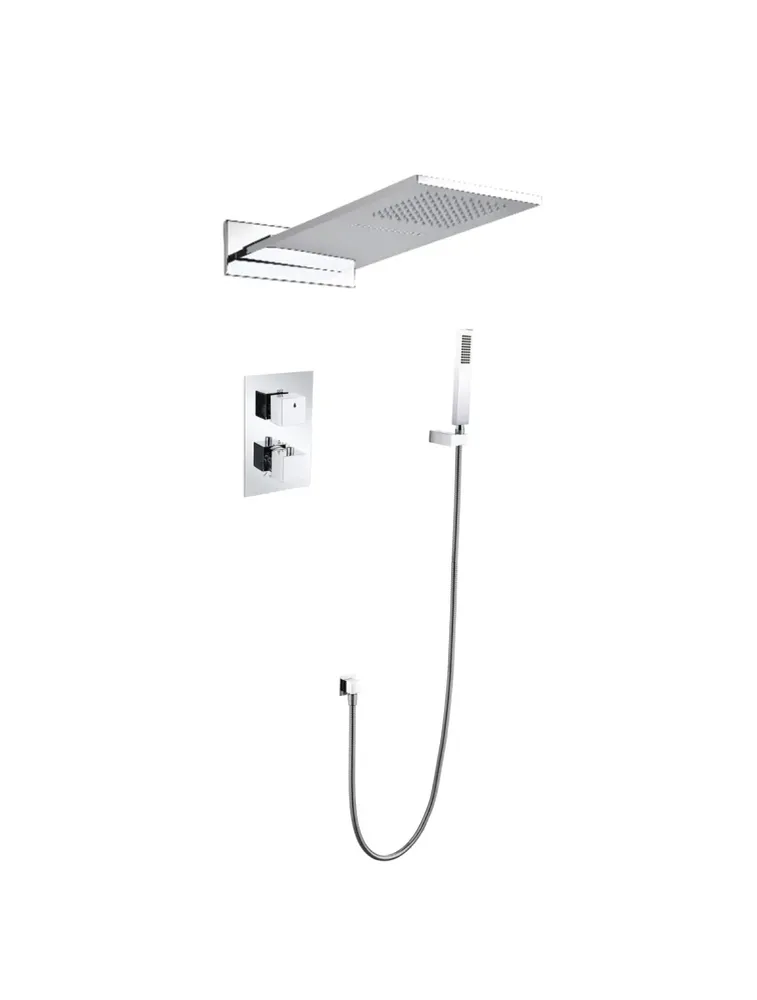 Ensemble douche à main et pomme de douche avec 5 embouts