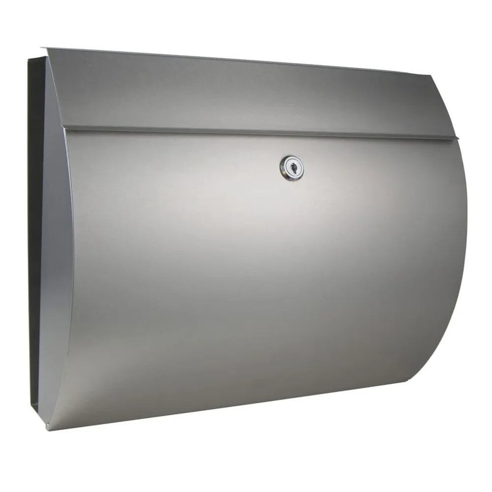 HI Boîte aux lettres et porte-journaux 38x13,3x30,4 cm inox | Résistant aux intempéries |