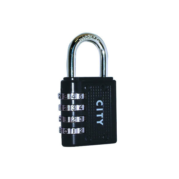Cadenas à combinaison CITY alliage de zinc - Largeur du coffre : 41,6 mm - Diamètre de l'anse : 6,3 mm - Hauteur de l...