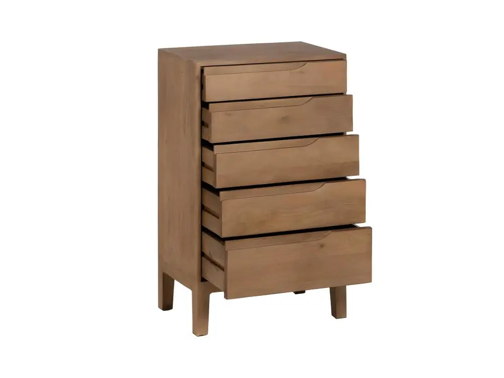 Chiffonnier 5 tiroirs Bois/Rotin - BISCUIT en Acier galvanisé