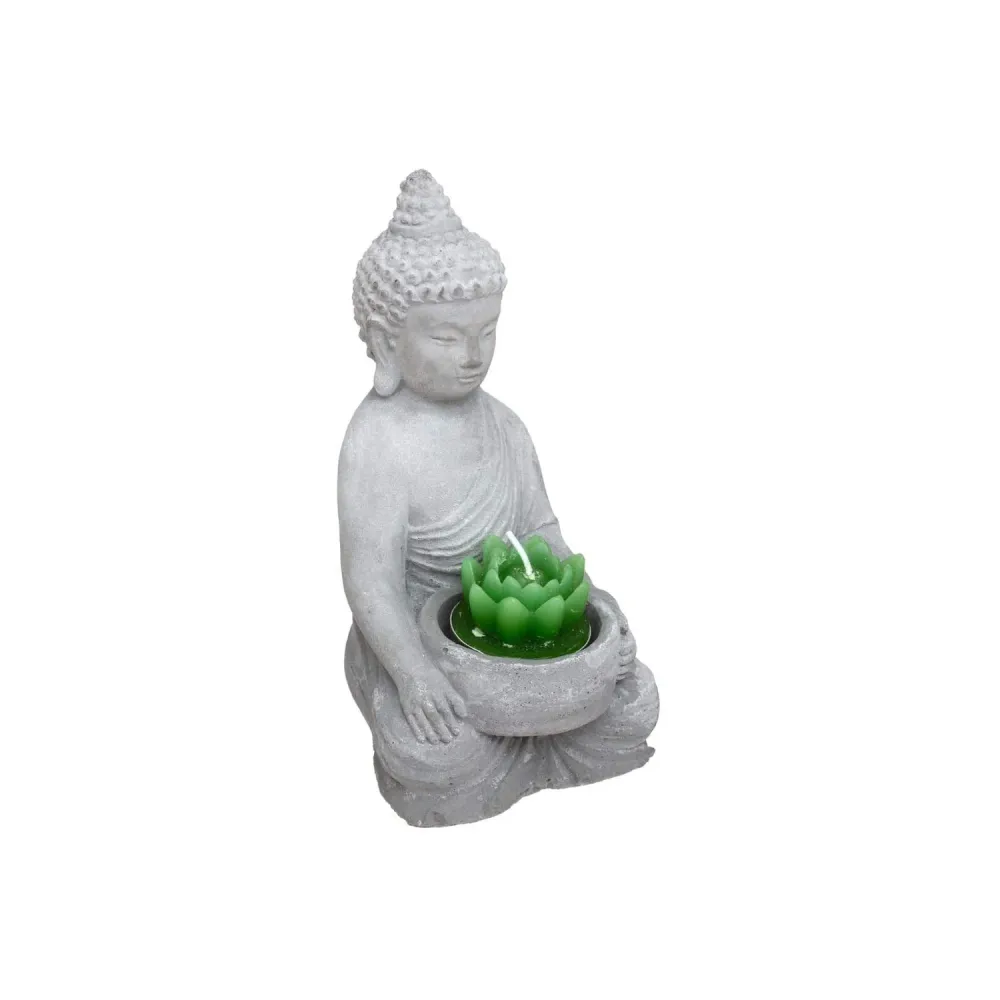 Porta Candela Forma Di Buddha Cemento 15cm Kit de montage complet