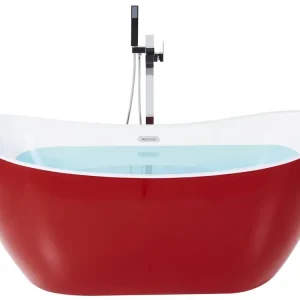 Badkuip vrijstaand rood ovaal 150 x 75 cm ANTIGUA