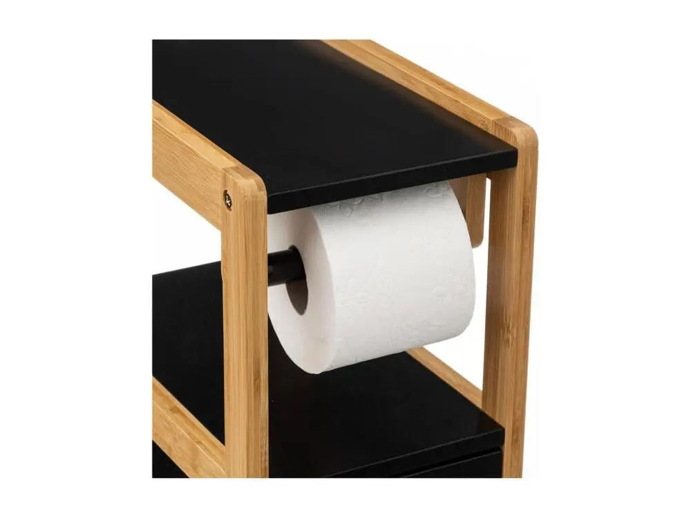 Barre de douche Meuble dérouleur WC 1 porte noir Natureo 5five - Noir