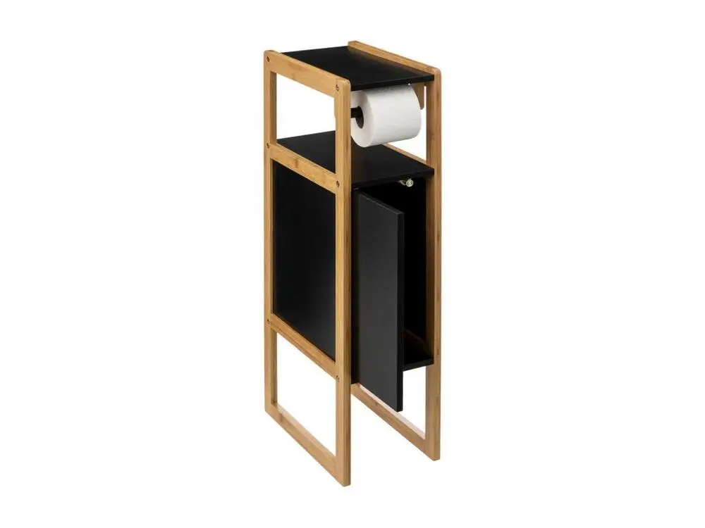 Barre de douche Meuble dérouleur WC 1 porte noir Natureo 5five - Noir